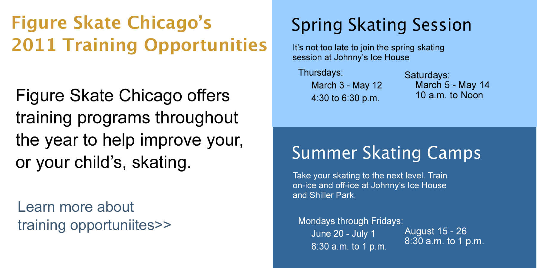 2011TrainingOpportunities Figure Skate Chicago